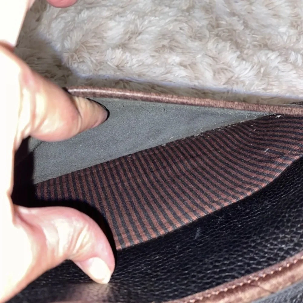 Brighton Black and Brown Shoulder Bag with Crocodile Embossed Panel